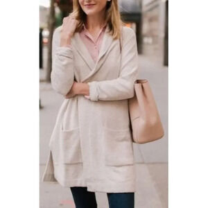 Barefoot Dreams CozyChic Lite Soft Hooded Lounge Open Cardigan Sweater-sz M/L